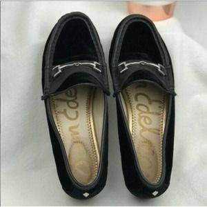 Sam Edelman Lorraine Brittle Black leather and velvet  Shoes 7